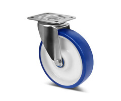 Rodízio giratório em PU de aço inoxidável 160 mm - 450 kg