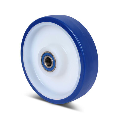 Ruota in PU acciaio inox 160 mm - cuscinetto a sfere - 450 kg