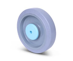 Rostfritt stålhjul 200 mm gummi – 400 kg