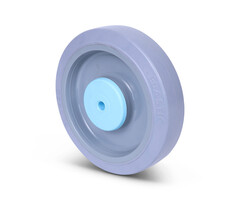 Stainless steel wheel, 200 mm, rubber - 400 kg