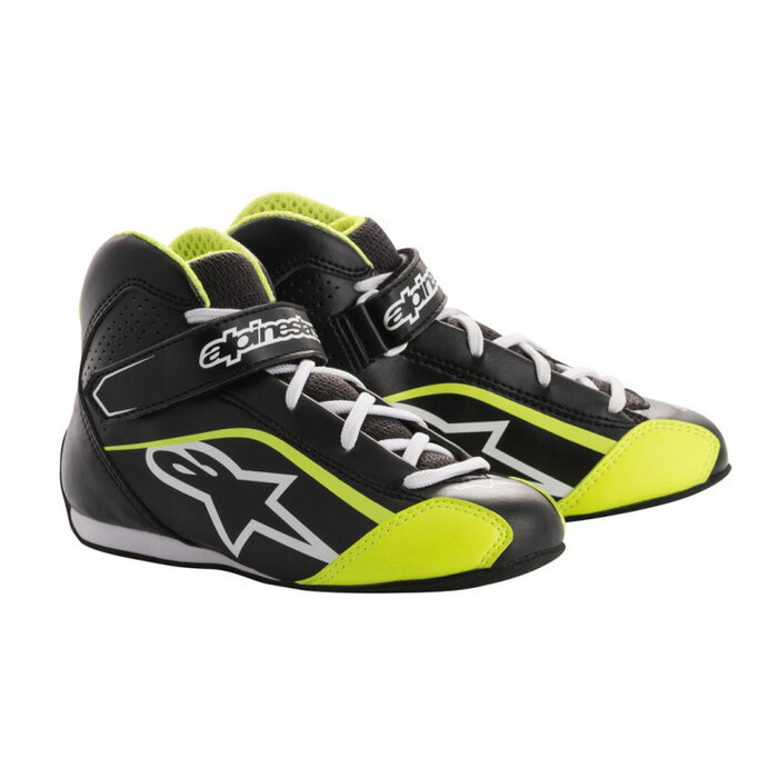 Alpinestars Alpinestars Tech-1 K S (kinder kart schoenen) ZWART/WIT/FLUO GEEL