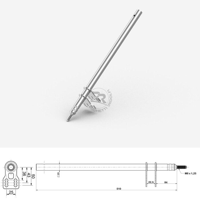 Righetti Ridolfi RR Stuurstang M8 L=510MM (Type CRG)