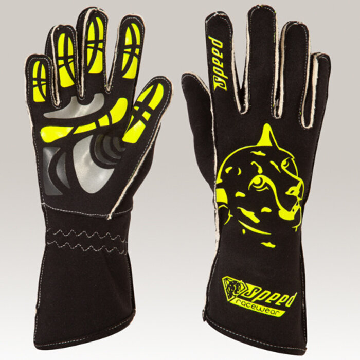 Speed Racewear Speed handschoenen Melbourne G-2 Zwart/fluor geel