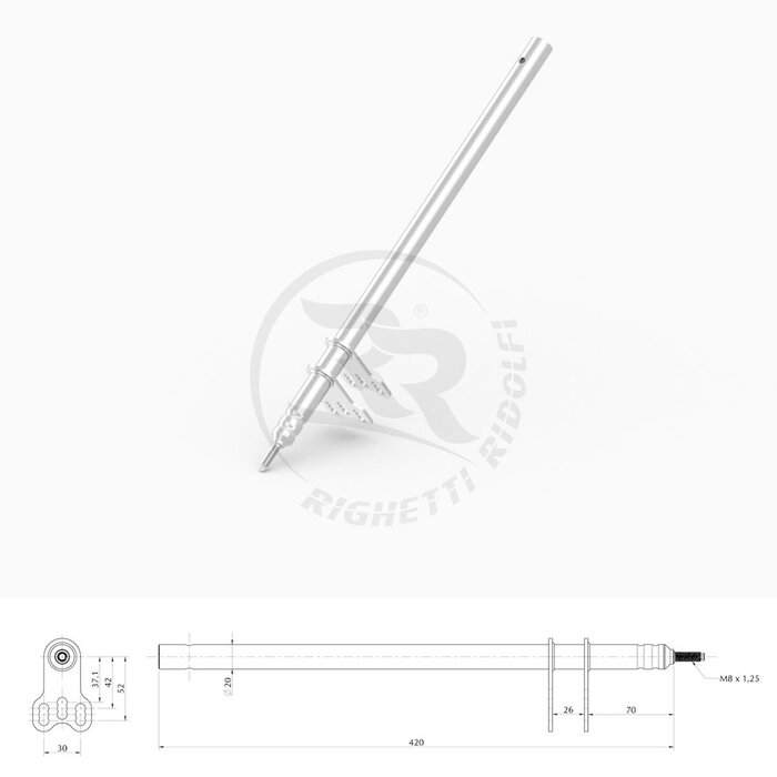 Righetti Ridolfi RR Stuurstang M8 L=420MM