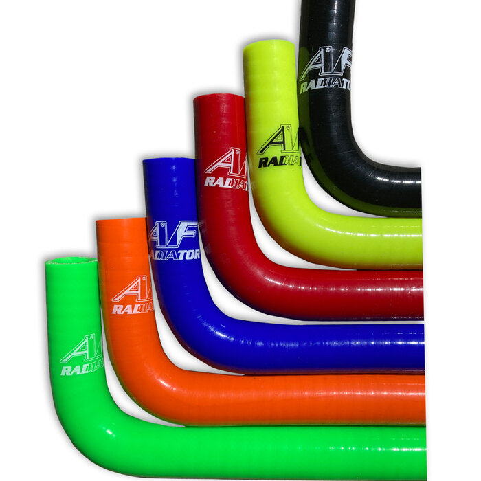 AF Radiator AF Radiateur silicone waterslang zwart 120 CM 2 x bocht 90 graden
