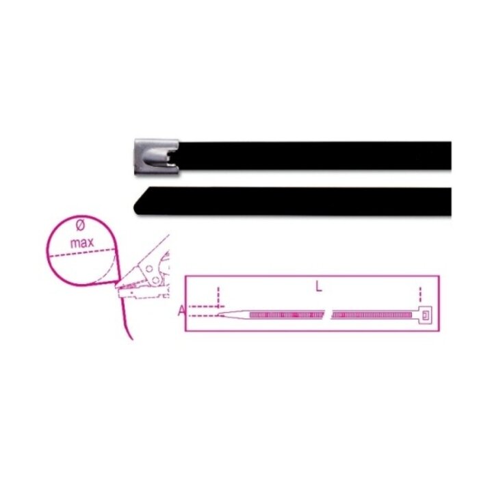 Beta Beta tie wraps roestvrij staal 100 stuks (voor automatische tang)