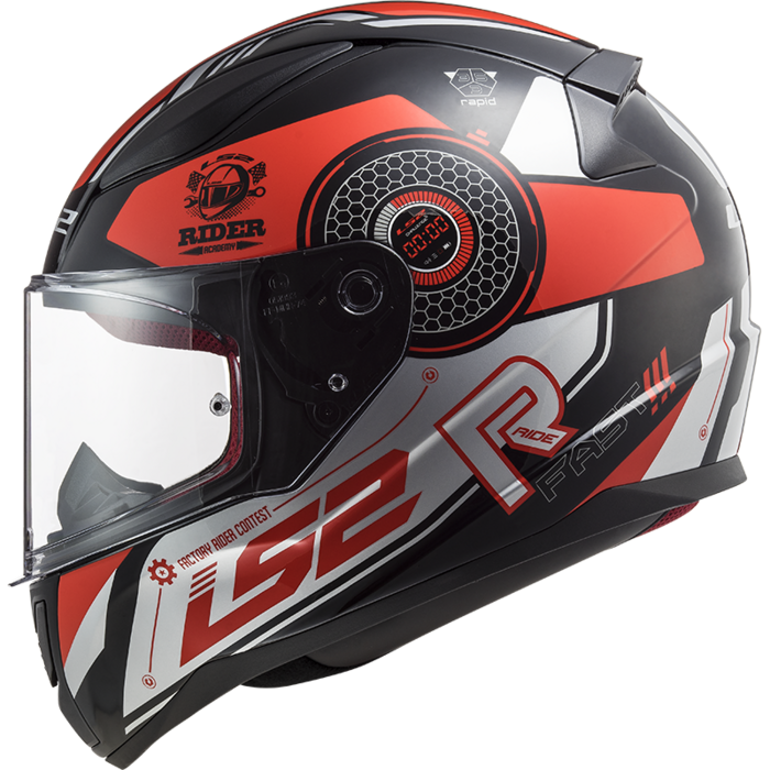 LS2 LS2 FF353 Rapid stratus Zwart/rood/zilver