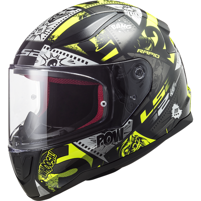 LS2 LS2 FF353 Rapid mini Kids helm Vignette zwart / fluor geel