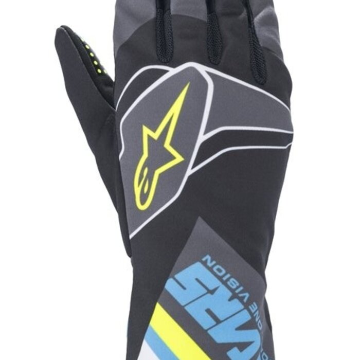 Alpinestars Alpinestars Tech 1-K Glove Graphic Zwart / blauw / fluor geel