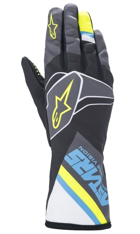 Alpinestars Alpinestars Tech 1-K Glove Graphic Zwart / blauw / fluor geel