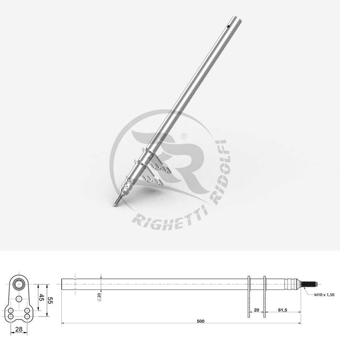 Righetti Ridolfi RR Stuurstang M10 L=500MM   (Type OTK)