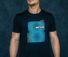 Bengio Bengio T-shirt zwart / blauw 100% organic Maat L