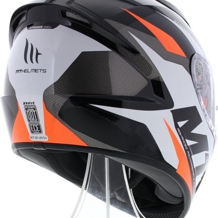 MT Helmets MT Helmets Stinger Brave Zwart / Fluor oranje