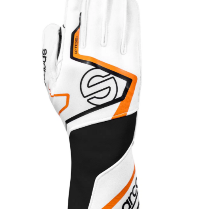 Sparco Sparco K -Tide+ (FIA 8877-2022) kart handschoenen Wit / Oranje