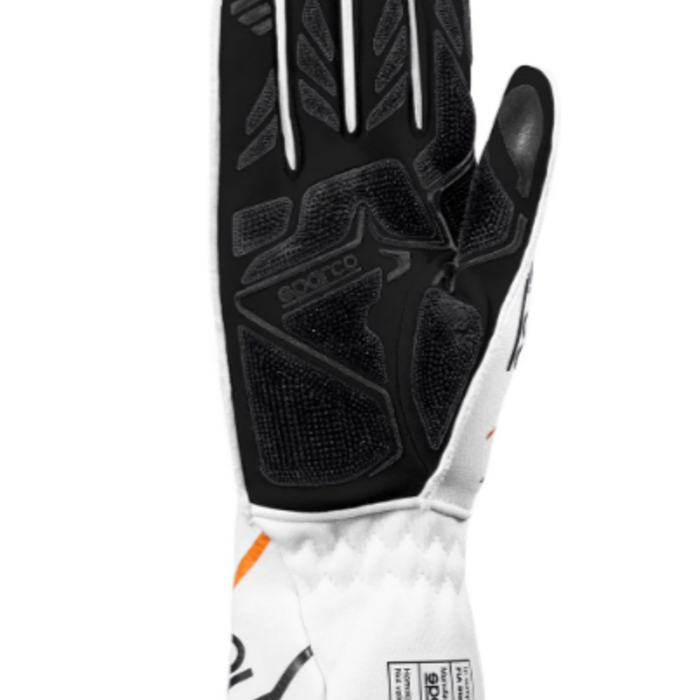 Sparco Sparco K -Tide+ (FIA 8877-2022) kart handschoenen Wit / Oranje