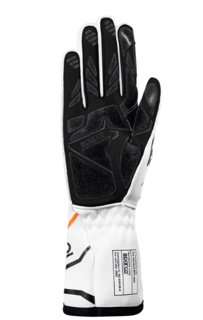 Sparco Sparco K -Tide+ (FIA 8877-2022) kart handschoenen Wit / Oranje