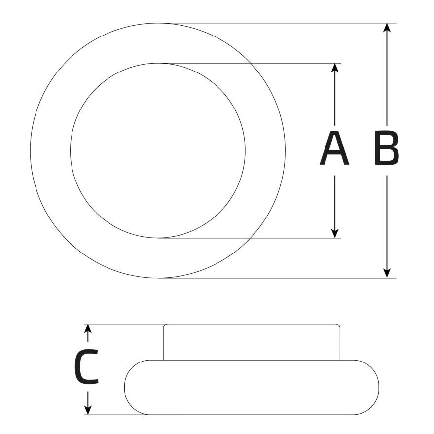 HQ achteras lager 50MM x 90