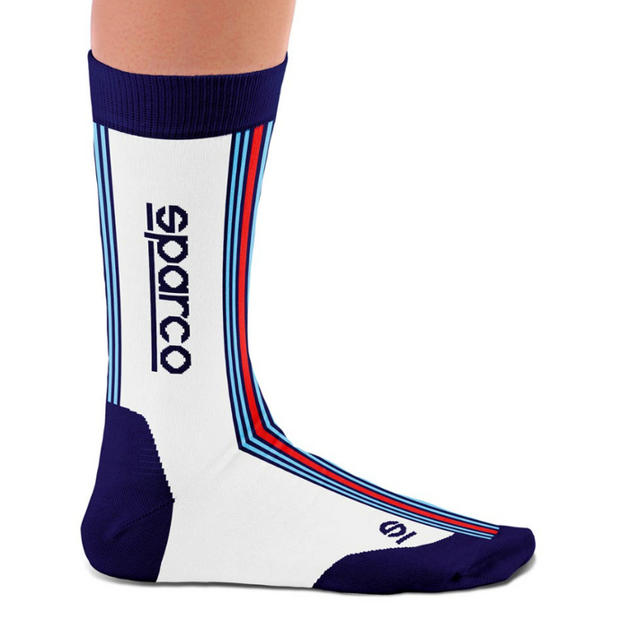 Sparco Sparco Martini Iconic design hoge sokken Wit / Blauw / Rood