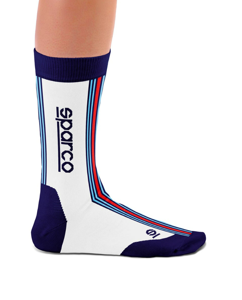 Sparco Sparco Martini Iconic design hoge sokken Wit / Blauw / Rood
