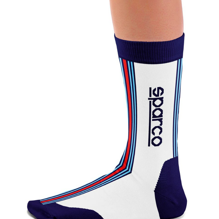 Sparco Sparco Martini Iconic design hoge sokken Wit / Blauw / Rood