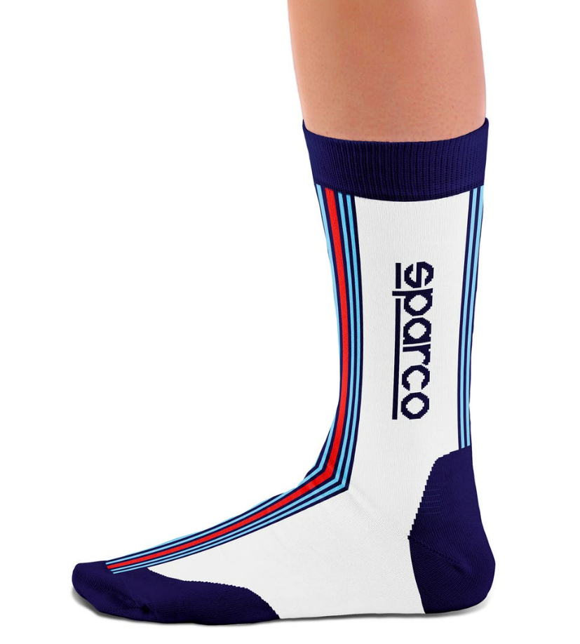 Sparco Sparco Martini Iconic design hoge sokken Wit / Blauw / Rood