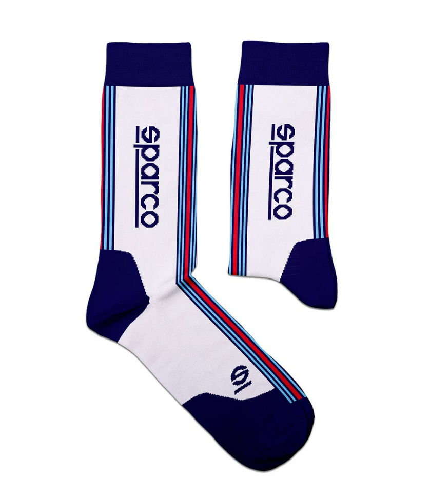 Sparco Sparco Martini Iconic design hoge sokken Wit / Blauw / Rood