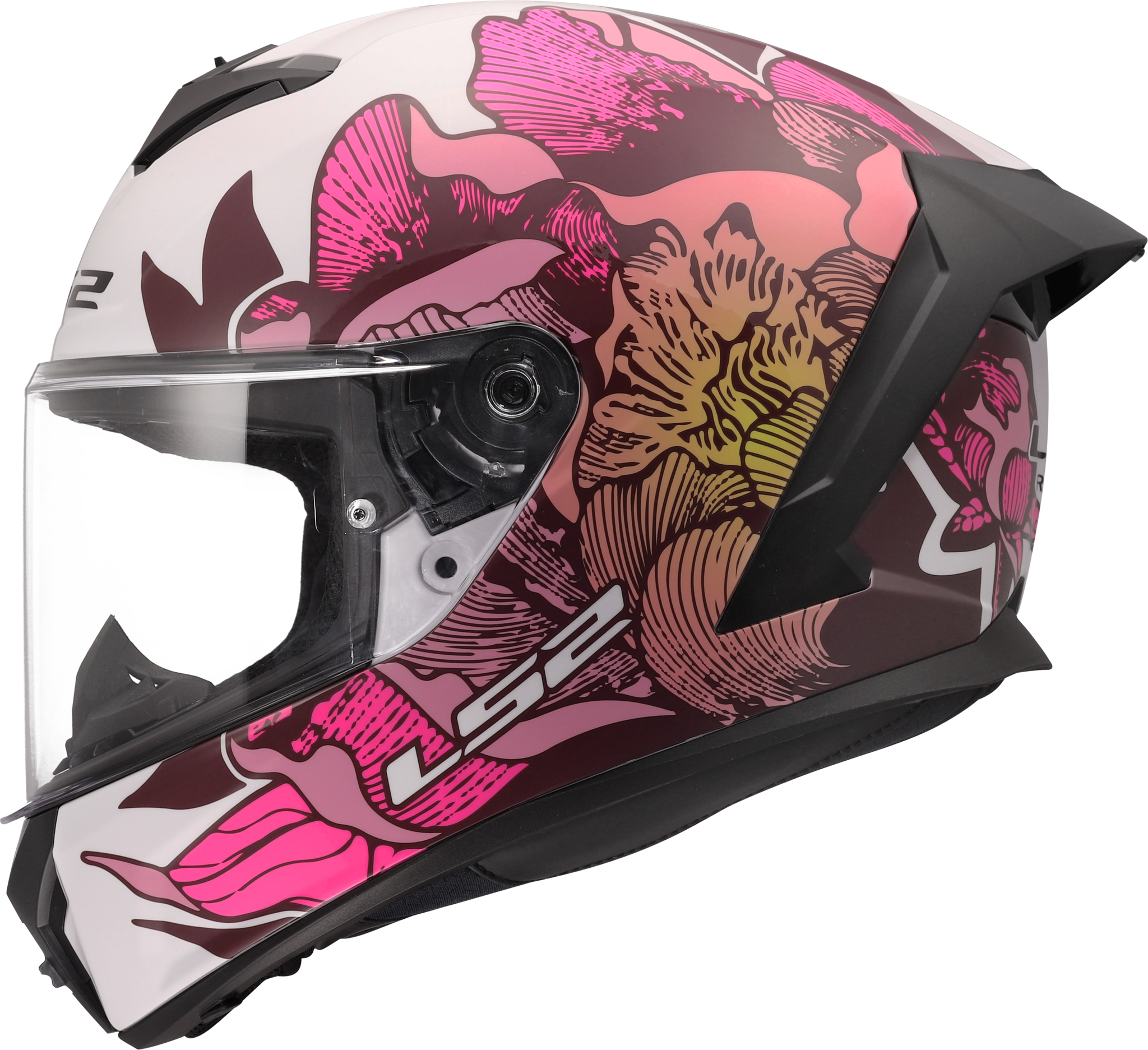 LS2 LS2 FF820 Rapid III Poppies wit / roze