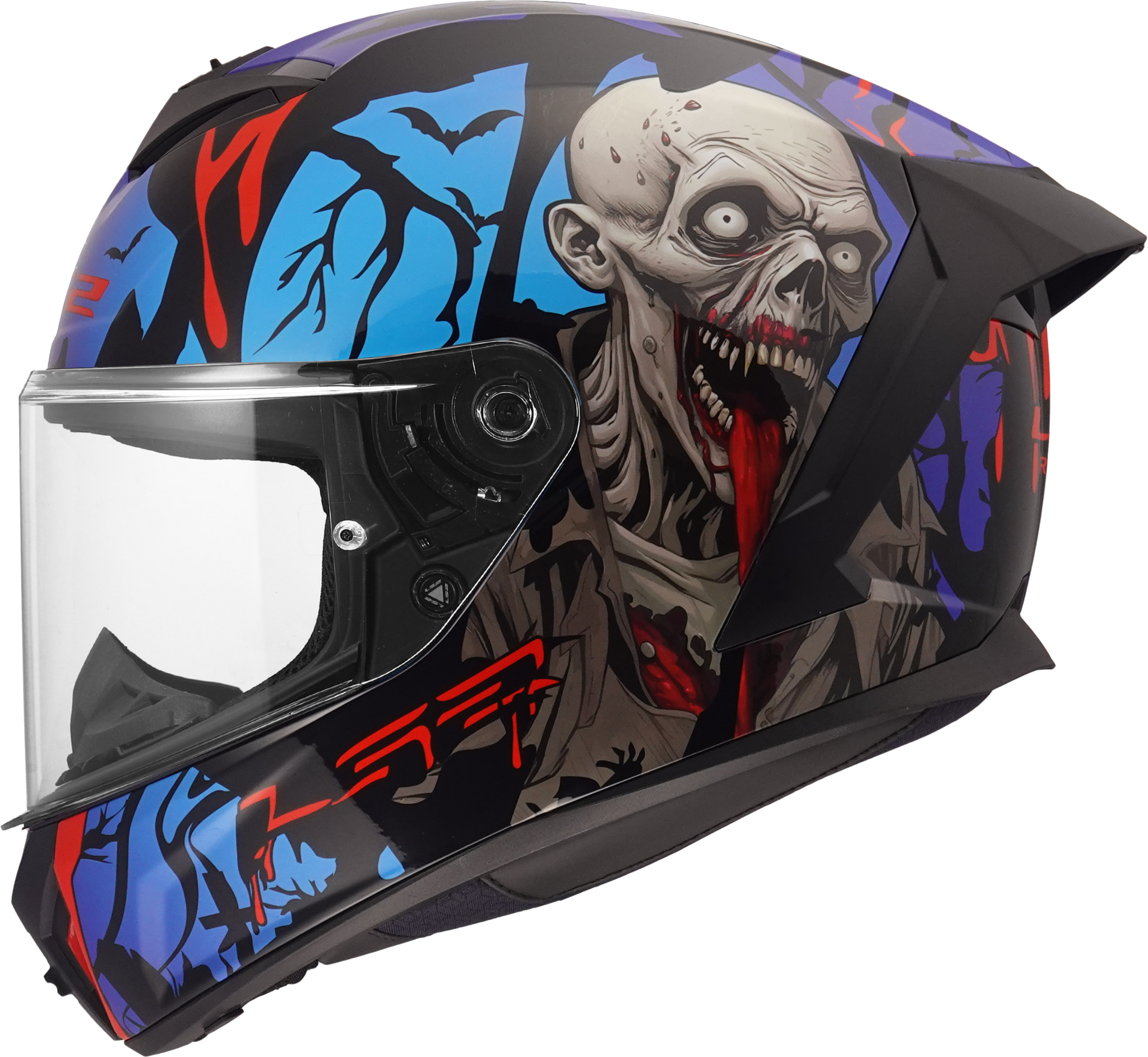 LS2 LS2 FF820 Rapid III Zombie zwart / Rood / Blauw