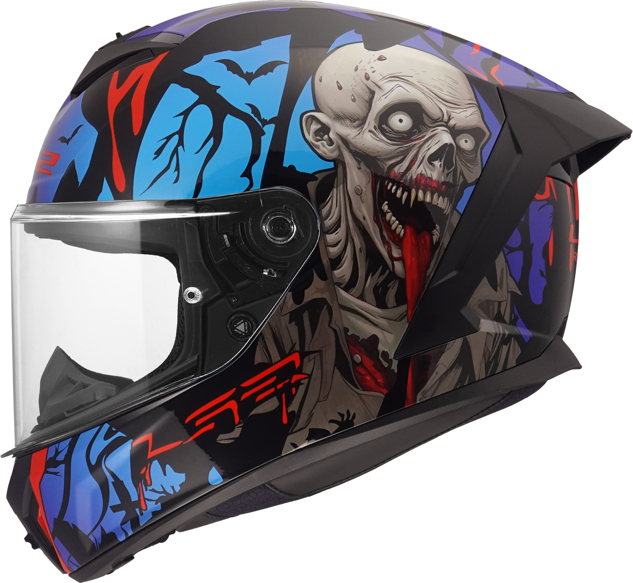 LS2 LS2 FF820 Rapid III Zombie zwart / Rood / Blauw