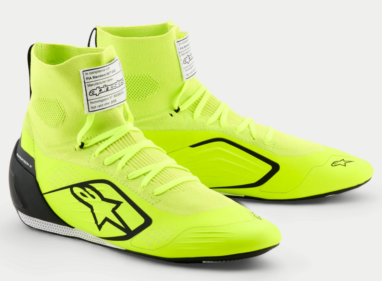 Alpinestars Alpinestars Supertech K Fia kartschoenen Fluor Geel / Zwart
