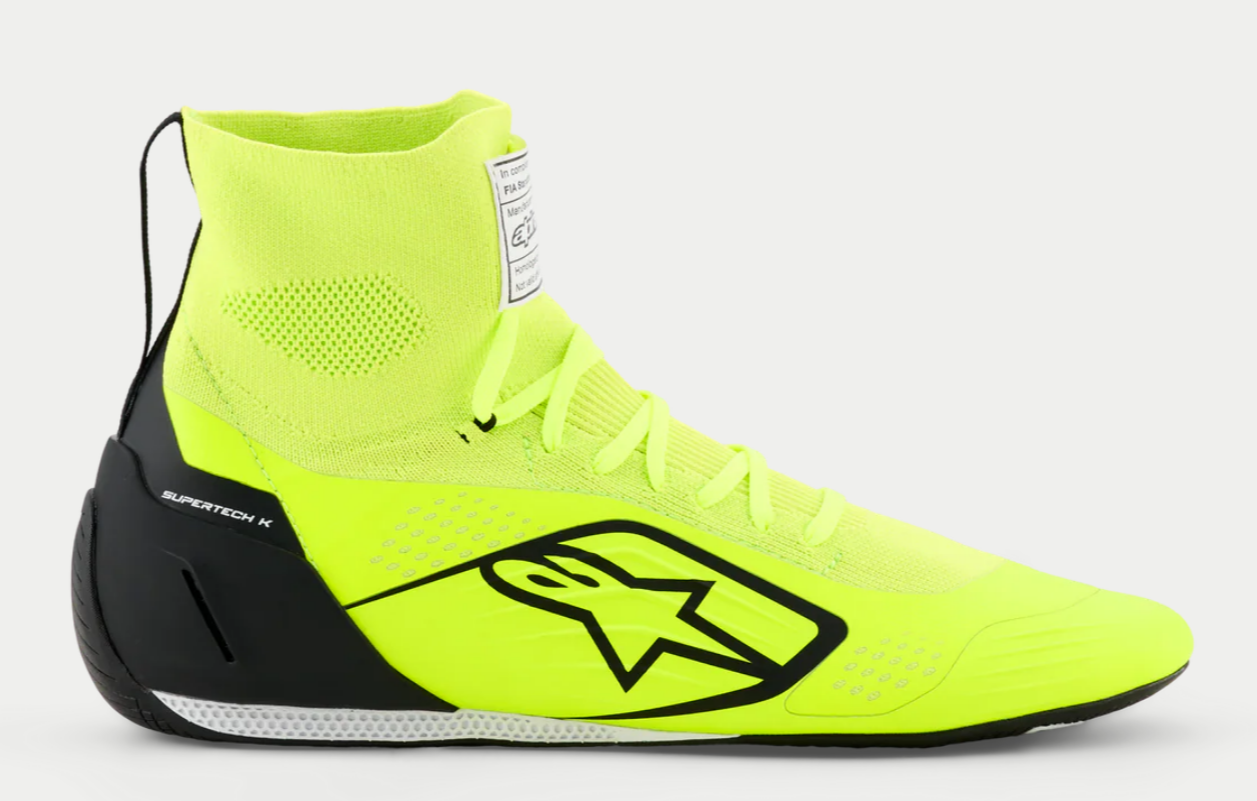 Alpinestars Alpinestars Supertech K Fia kartschoenen Fluor Geel / Zwart