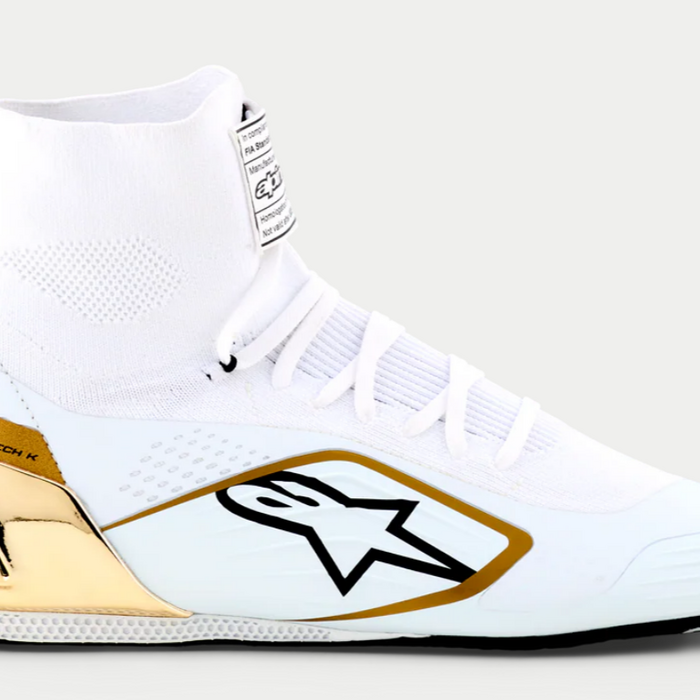 Alpinestars Alpinestars Supertech K Fia kartschoenen Wit / Zwart / Goud