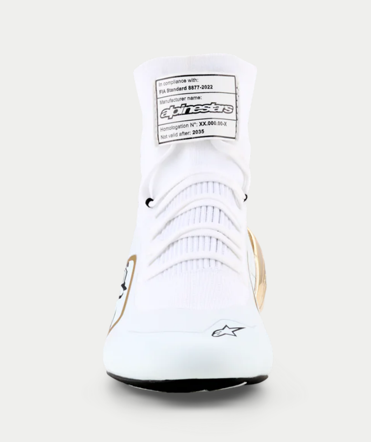 Alpinestars Alpinestars Supertech K Fia kartschoenen Wit / Zwart / Goud