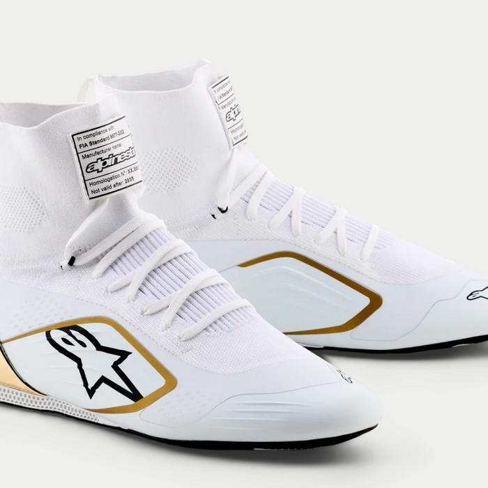 Alpinestars Alpinestars Supertech K Fia kartschoenen Wit / Zwart / Goud