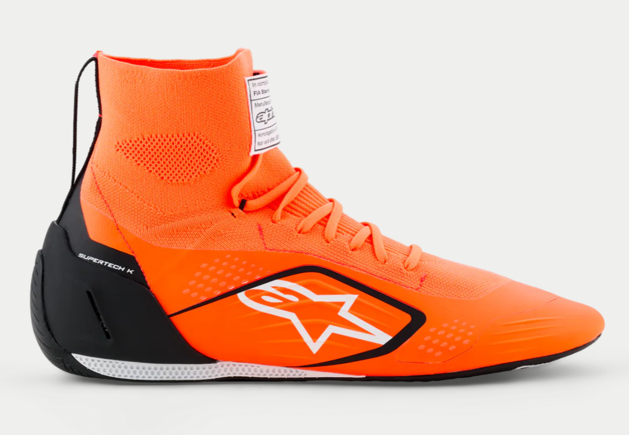 Alpinestars Alpinestars Supertech K Fia kartschoenen Fluor Oranje / Zwart
