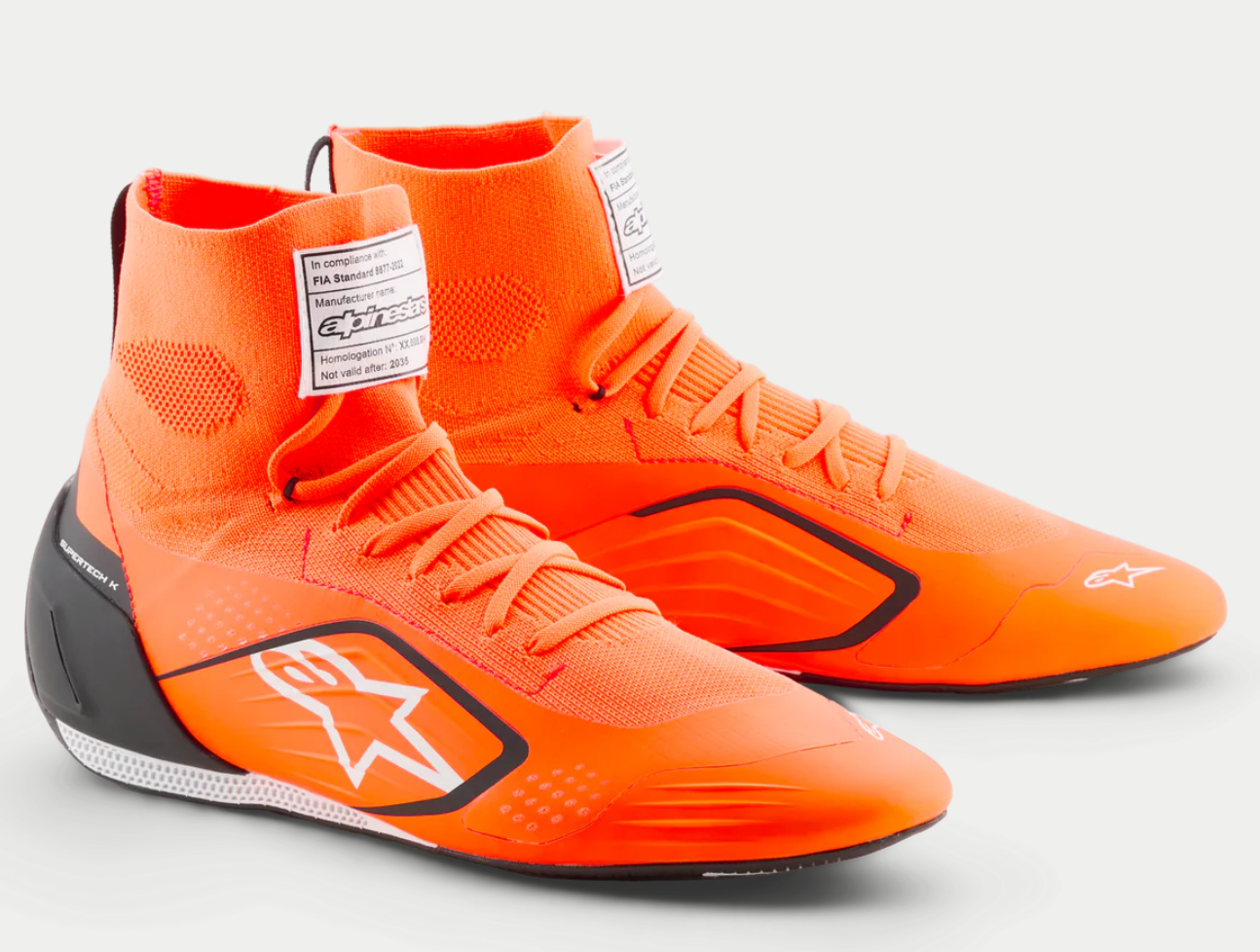 Alpinestars Alpinestars Supertech K Fia kartschoenen Fluor Oranje / Zwart