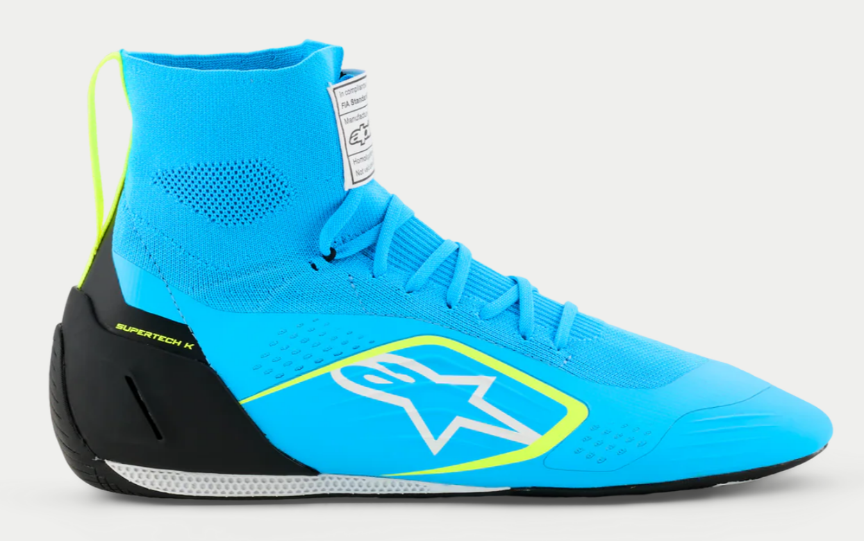 Alpinestars Alpinestars Supertech K Fia kartschoenen Licht Blauw / Fluor Geel