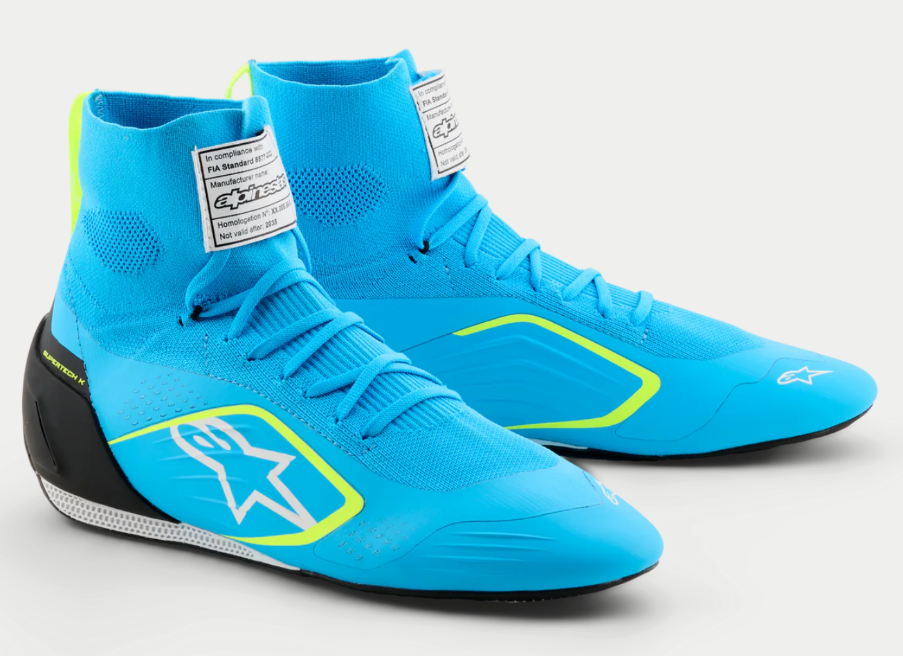 Alpinestars Alpinestars Supertech K Fia kartschoenen Licht Blauw / Fluor Geel