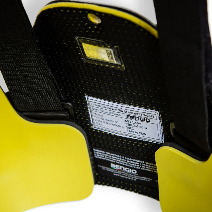Bengio Bengio AB7 Lady / dames ribprotector FIA 8870-2018 keuring zwart /Fluo geel