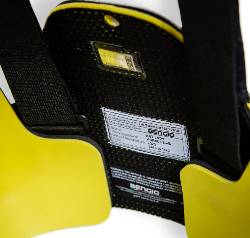Bengio Bengio AB7 Lady / dames ribprotector FIA 8870-2018 keuring zwart /Fluo geel