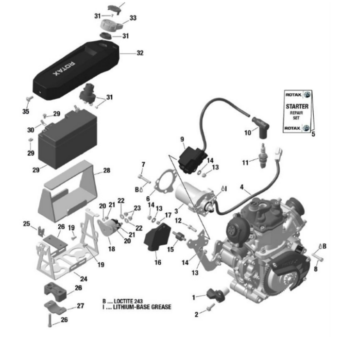 Rotax Max Rotax max start schakelaar EVO - Type 1