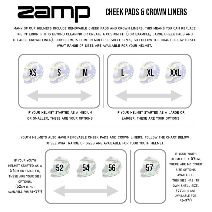 Zamp Zamp RZ-42Y / RZ-48Y cheekpads rood