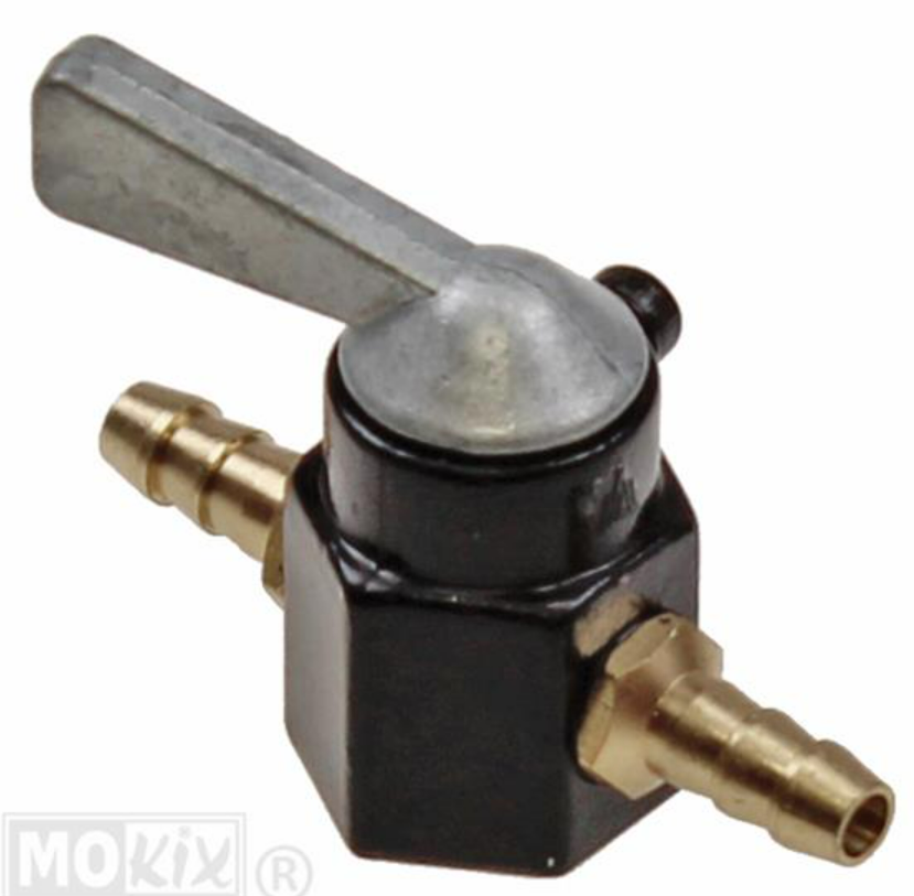 Benzine kraan tussen slang 6MM