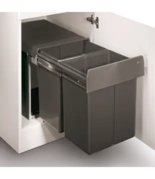 Double-Master 40L – Uittrekbare inbouwafvalemmer