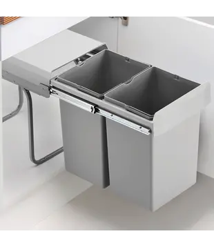 Double deluxe 30L – Uittrekbare inbouwvuilbak