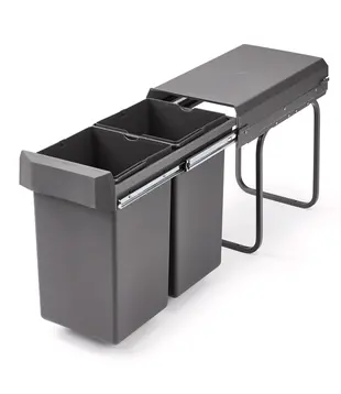 Double deluxe 30L – Inbouwvuilbak antraciet
