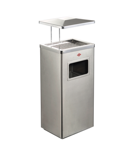Cendrier sur pied avec toit - Acier inoxydable mat