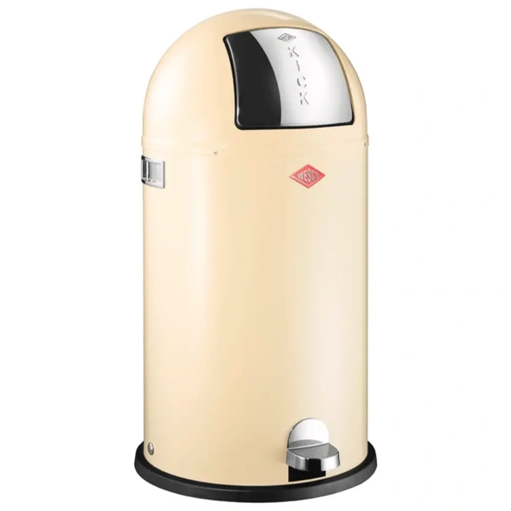 WESCO Kickmaster Vuilnisbak, metaal, zwart/mat, H 69cm/D37,5cm/33l