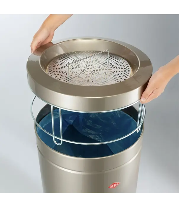 Wesco WESCO® Big Ash – Asbak- en Afvalzuil 120L met Bovenzeef en Inwendige Zakbevestiging - Grafiet