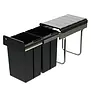WESCO® Double-Boy 410 ECO/300-2 – 30L Zwarte Inbouwvuilbak met Volledige Uittrek